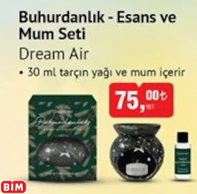 DREAM AİR   BUHURDANLIK - ESANS VE MUM SETİ